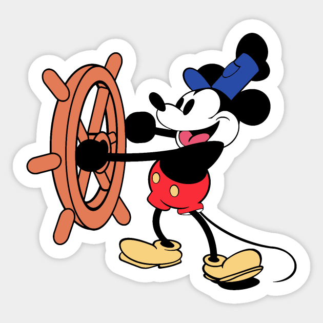 Steamboat Willie - Classic Cartoon Sticker by kareemik